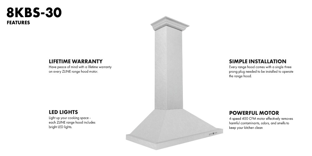 ZLINE Kitchen and Bath ZLINE 30" Designer Series DuraSnow® Stainless